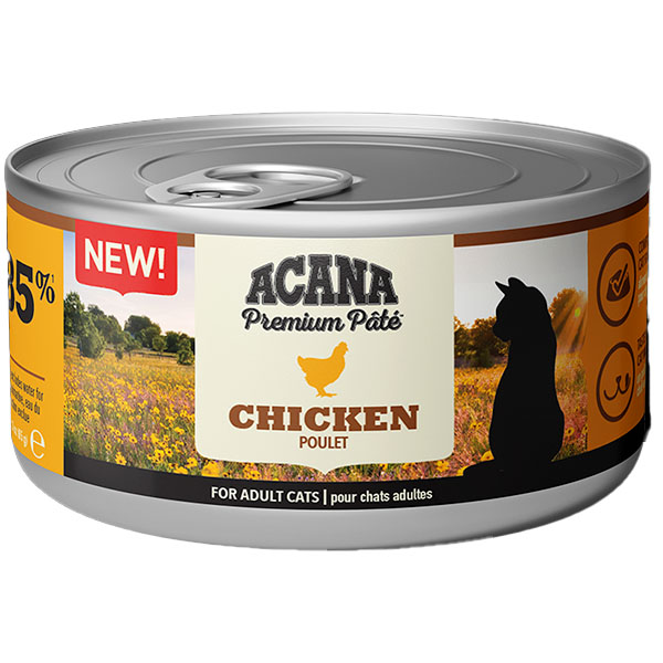 کنسرو گربه بالغ پته 85 گرمی طعم مرغ (کانادایی) ACANA